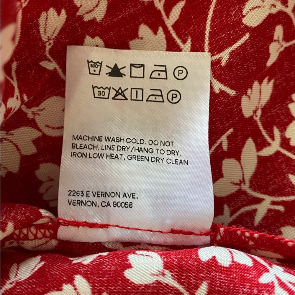 Reformation Abbott Printed Mini Dress Size 0 Red White Floral Feminine Cottage - Picture 9 of 11
